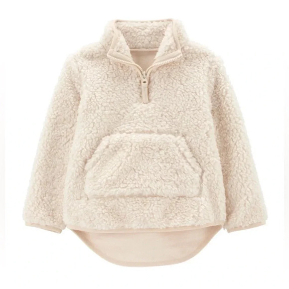 Carter's Other - Carter’s Sweater Girls Toddler 3T Quarter Zip Sherpa Fleece Pullover Pocket